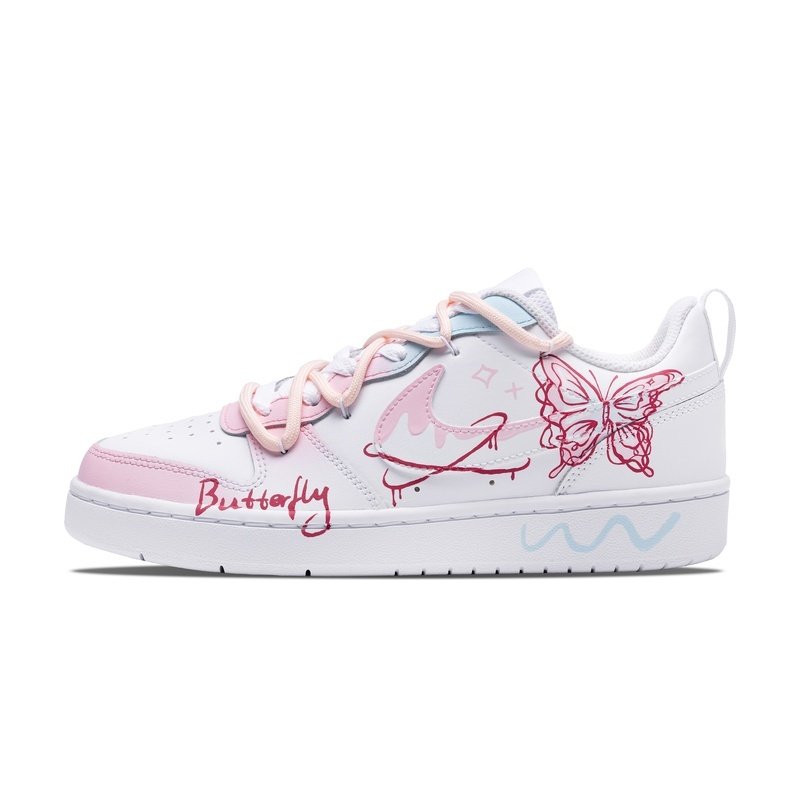 Custom Dunks Shoes Spring Butterfly Pink White
