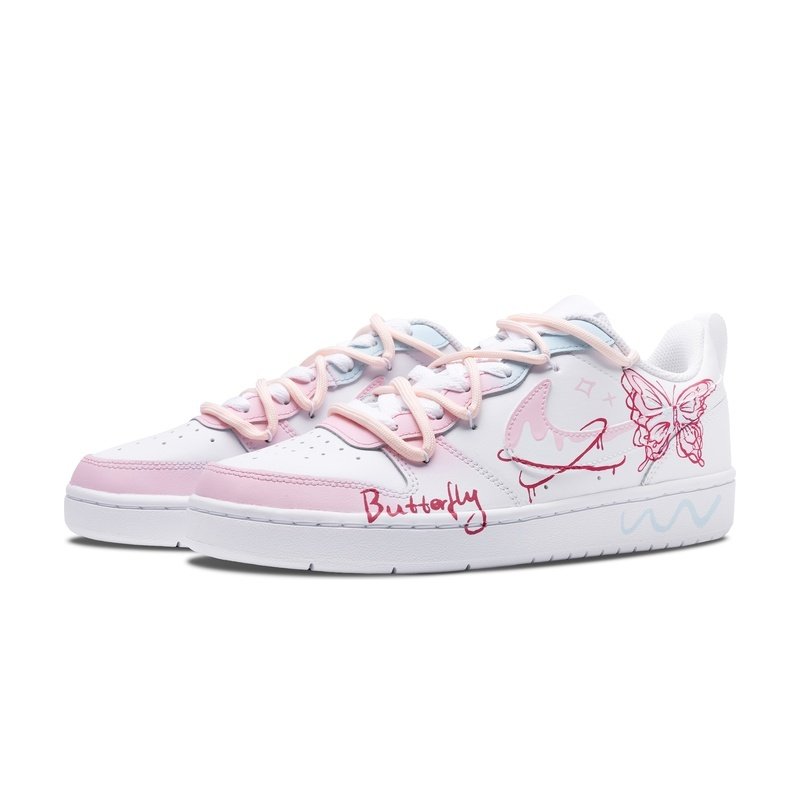 Custom Dunks Shoes Spring Butterfly Pink White - Image 3
