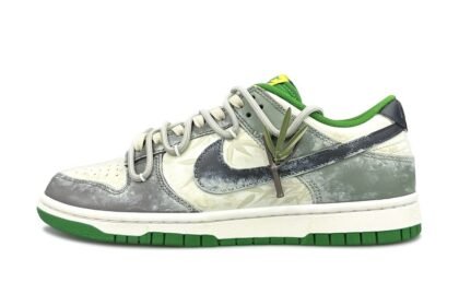 Custom Dunks Shoes Bamboo Leaves Gray Green