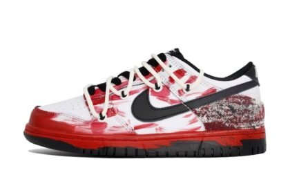 Custom Dunks Shoes Bloody Battle Red White