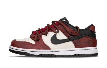 Custom Dunks Shoes Blossoming Flower Red White