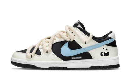 Custom Dunks Shoes Blueberry Panda Black White