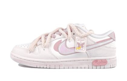 Custom Dunks Shoes Butterfly Sound Pink White
