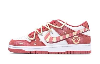 Custom Dunks Shoes Candy Cane Red White