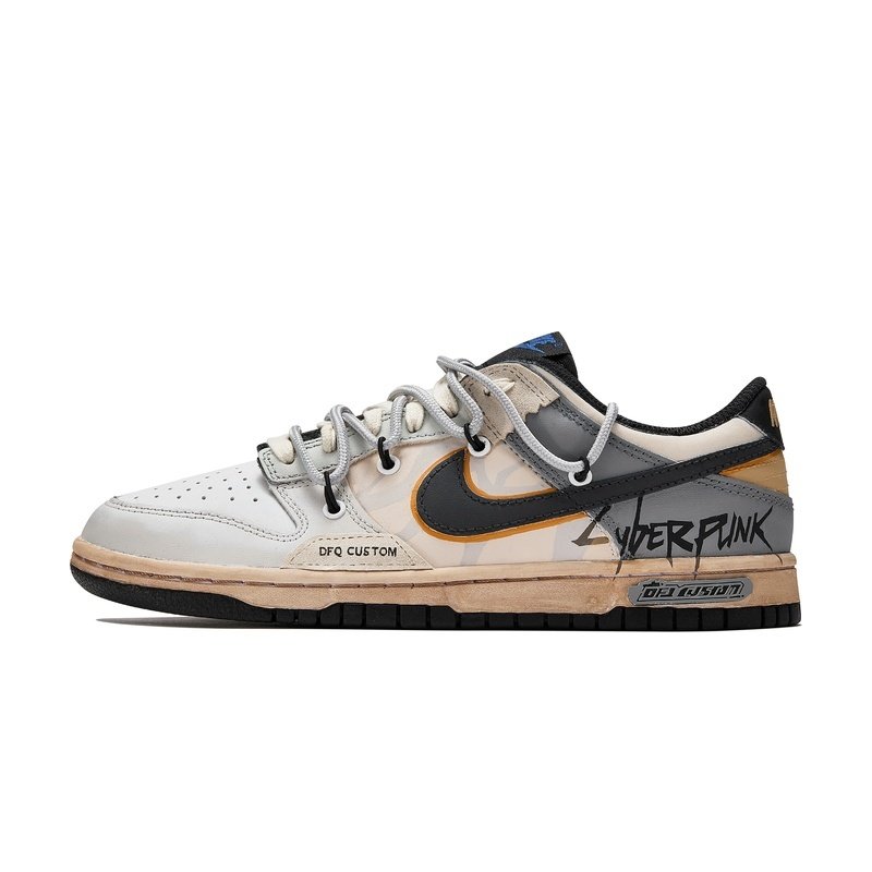 Custom Dunks Shoes Cyberpunk Phantom Gray Brown