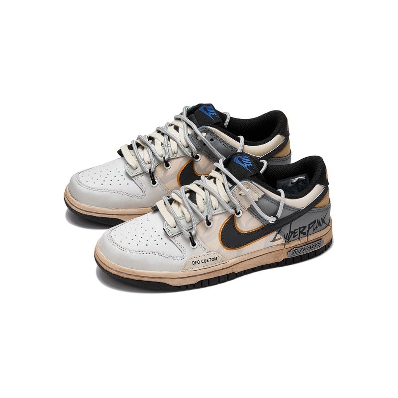 Custom Dunks Shoes Cyberpunk Phantom Gray Brown - Image 4