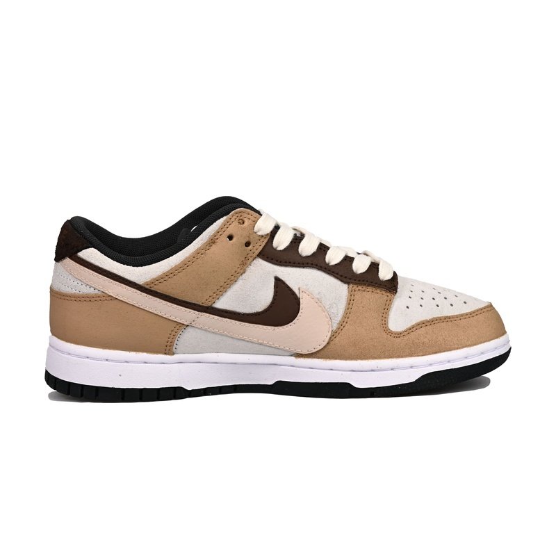 Custom Dunks Shoes Double Swoosh Brown Beige - Image 2