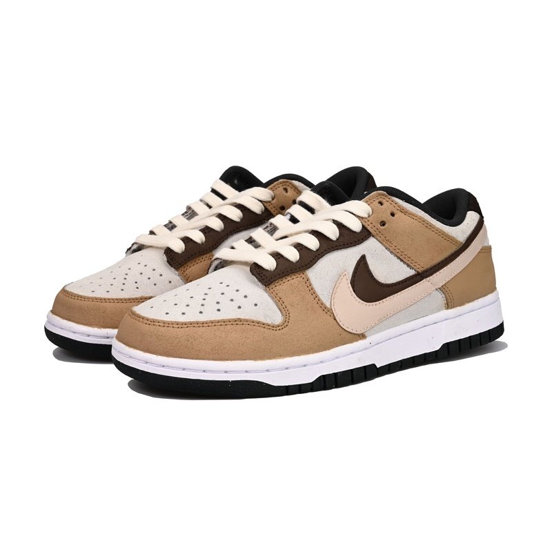 Custom Dunks Shoes Double Swoosh Brown Beige - Image 3
