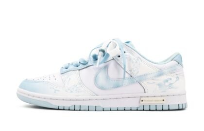 Custom Dunks Shoes Dragon Pattern Blue White