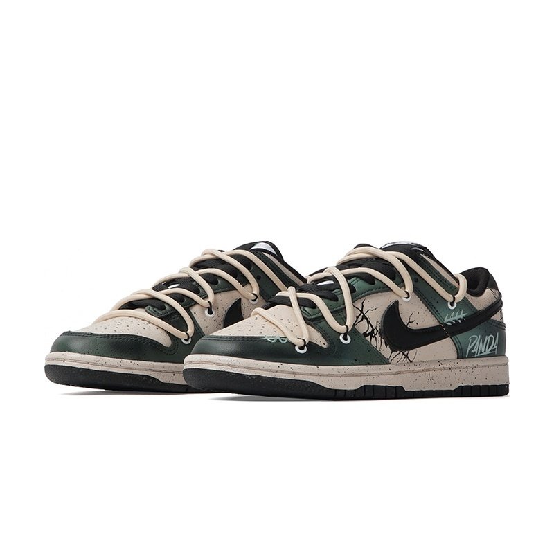 Custom Dunks Shoes Graffiti Thorn Gray Green - Image 3