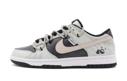 Custom Dunks Shoes Lazy Panda Black Grey