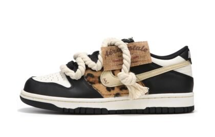 Custom Dunks Shoes Leopard Panda Black White