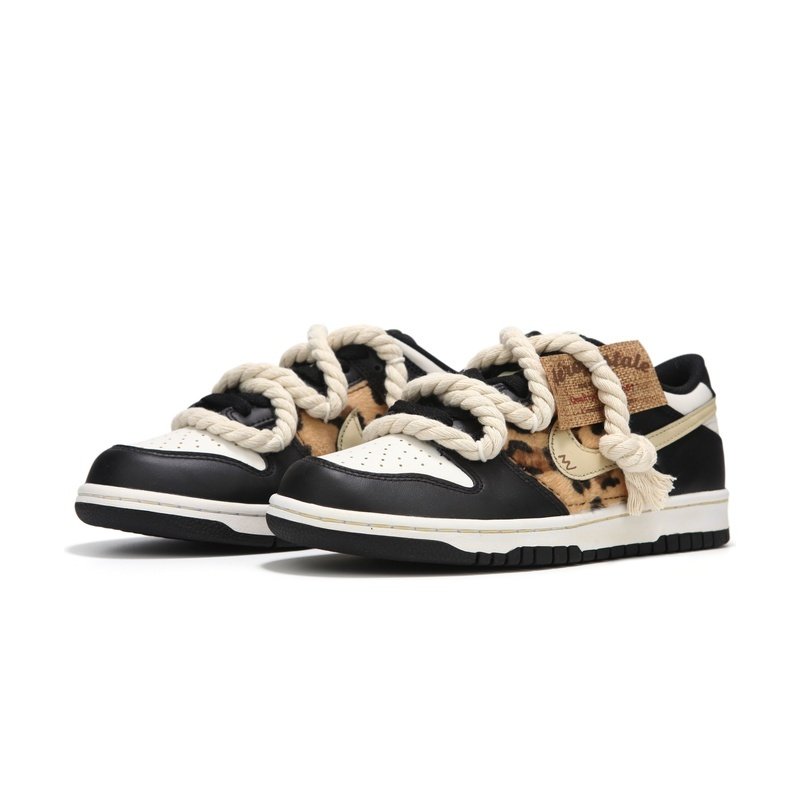 Custom Dunks Shoes Leopard Panda Black White - Image 3