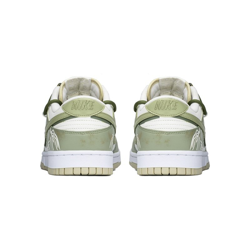 Custom Dunks Shoes Longjing Tea Beige Green - Image 4