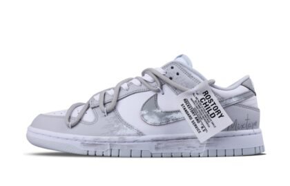 Custom Dunks Shoes Misty Road Gray White