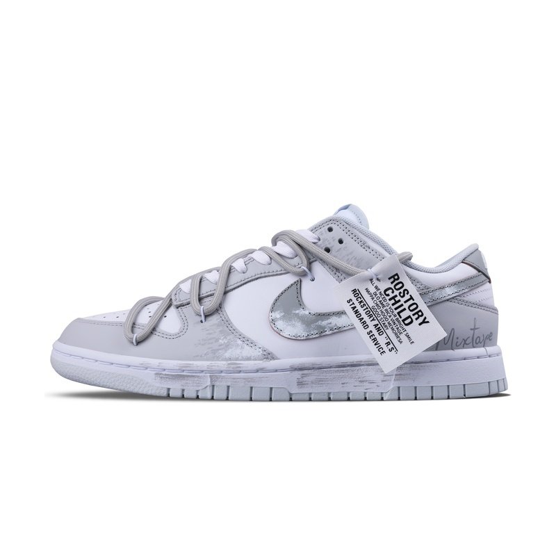 Custom Dunks Shoes Misty Road Gray White