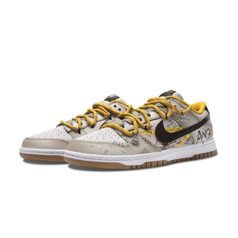 Custom Dunks Shoes Nogo Zone Black Yellow - Image 3