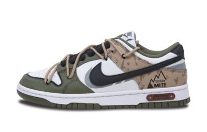 Custom Dunks Shoes Outdoor Wild Green Brown