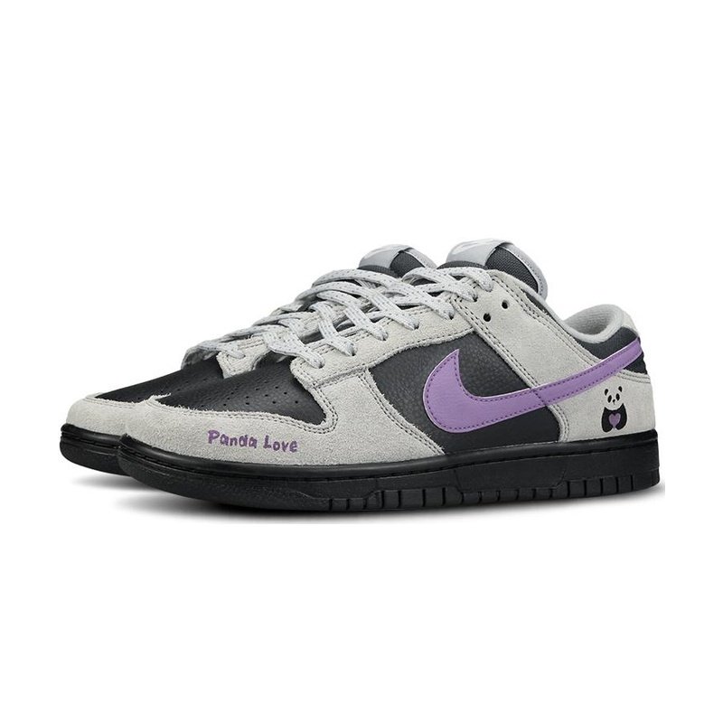 Custom Dunks Shoes Panda Love Gray Black - Image 3