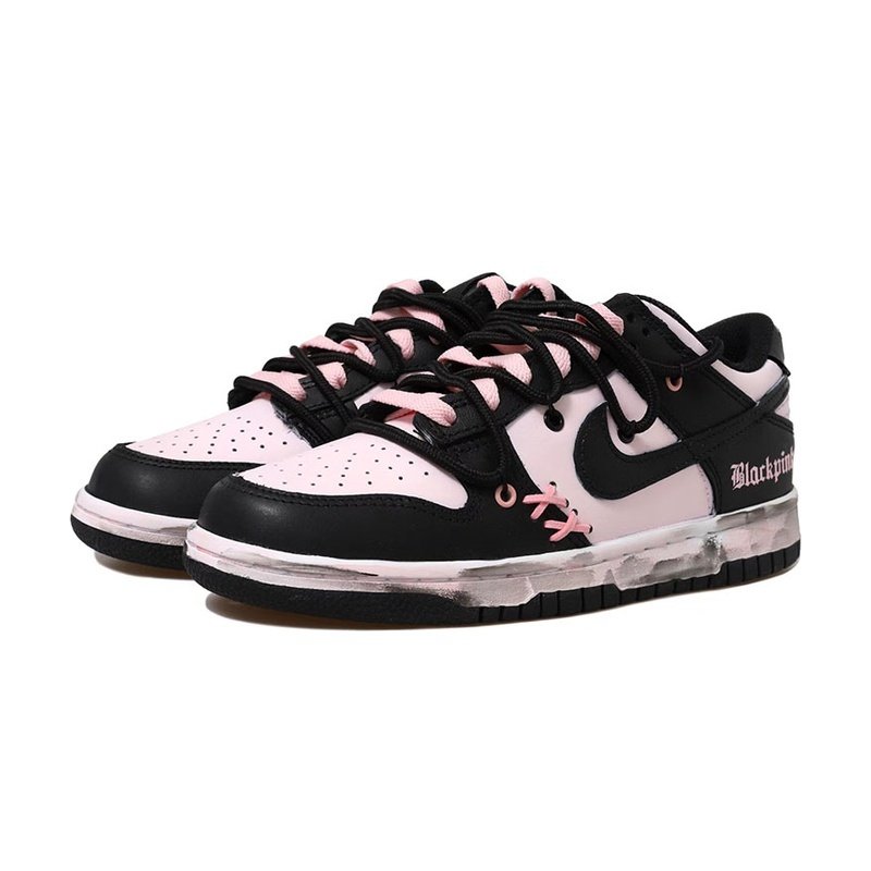 Custom Dunks Shoes Pink Panda Black White - Image 3