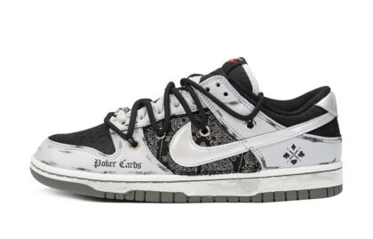 Custom Dunks Shoes Poker Paisley Black Grey