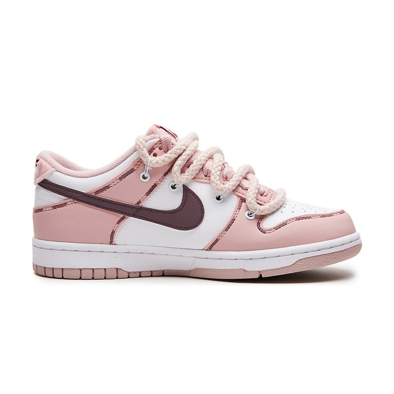 Custom Dunks Shoes Rose Stamp Pink White - Image 2