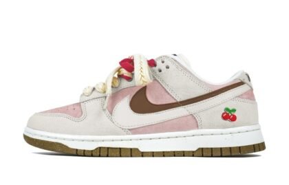 Custom Dunks Shoes Small Cherry Pink Gray