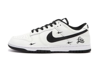 Custom Dunks Shoes Small Lightning Black White