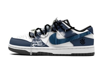 Custom Dunks Shoes Smaple Text Blue White