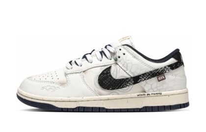 Custom Dunks Shoes Snake Scale White Black