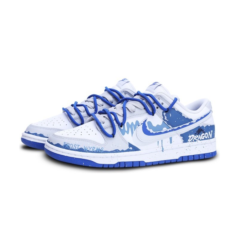 Custom Dunks Shoes Snow Field Blue White - Image 3