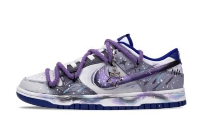 Custom Dunks Shoes Starry Galaxy Purple Blue