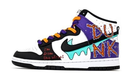 Custom Dunks Shoes Street Graffiti White Multicolor