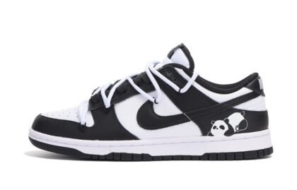 Custom Dunks Shoes Street Panda Black White