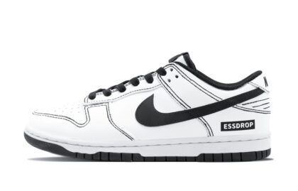 Custom Dunks Shoes Stroke Lines White Black