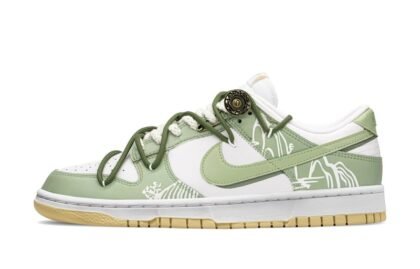 Custom Dunks Shoes Tea Garden Beige Green