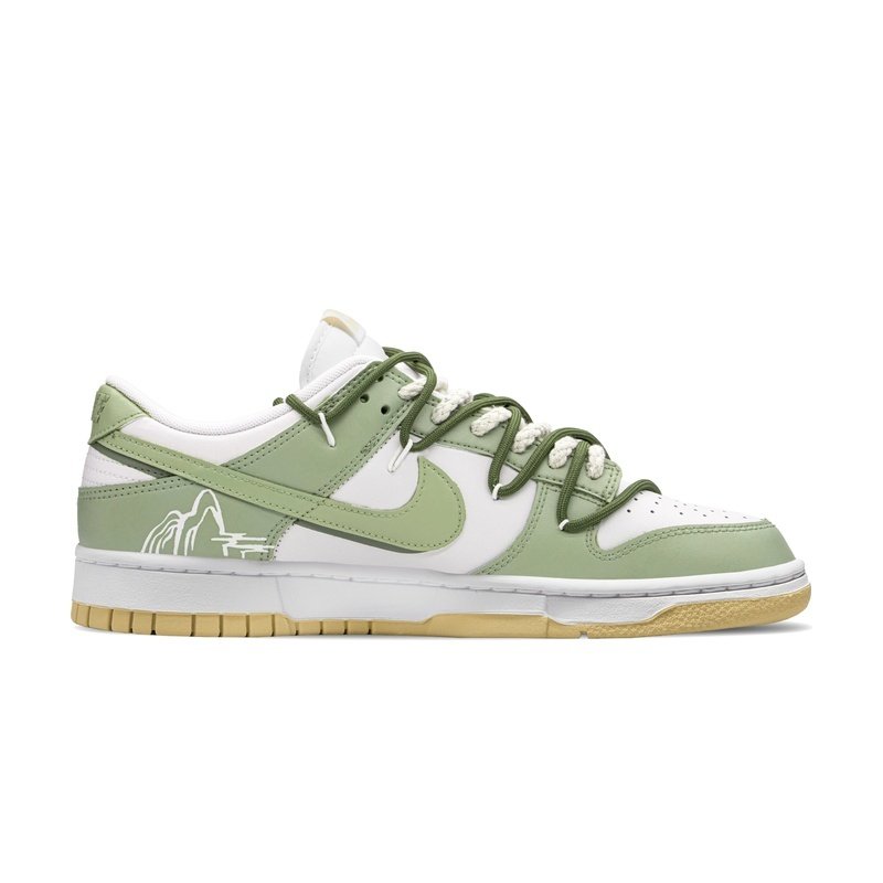 Custom Dunks Shoes Tea Garden Beige Green - Image 2