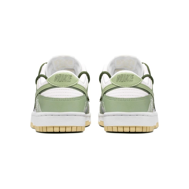 Custom Dunks Shoes Tea Garden Beige Green - Image 4