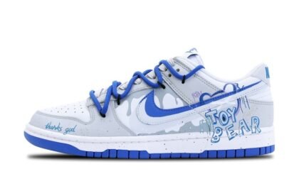 Custom Dunks Shoes Toy Bear Blue White