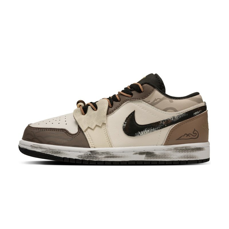 Custom Jordans Shoes Aloeswood Beige Brown Black