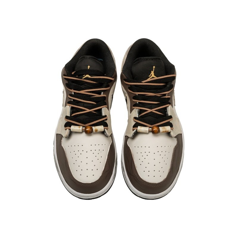 Custom Jordans Shoes Aloeswood Beige Brown Black - Image 4