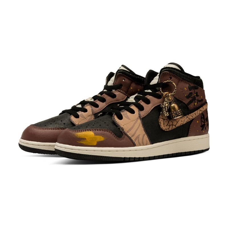 Custom Jordans Shoes Ancient Temple Black Brown - Image 3