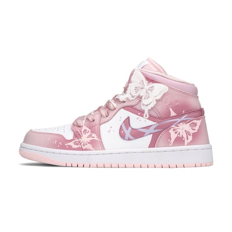 Custom Jordans Shoes Butterfly Trail Pink Purple