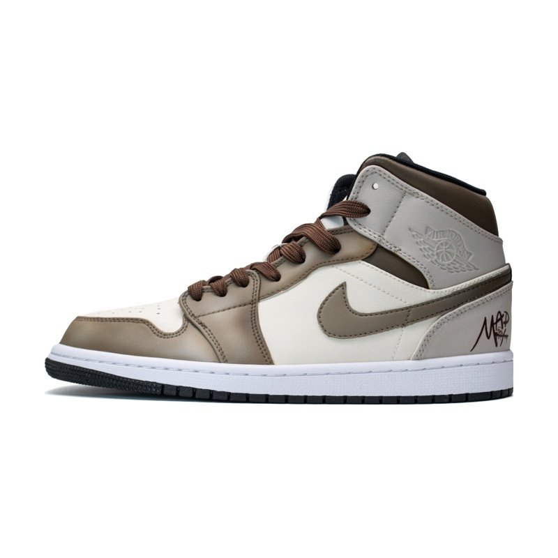 Custom Jordans Shoes Desert Waste Gray Brown