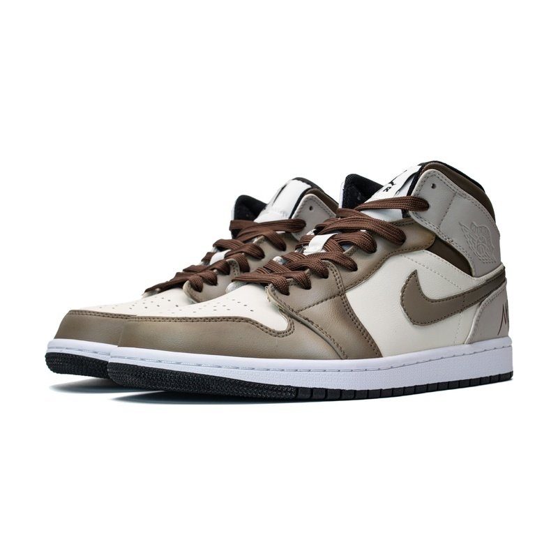 Custom Jordans Shoes Desert Waste Gray Brown - Image 3