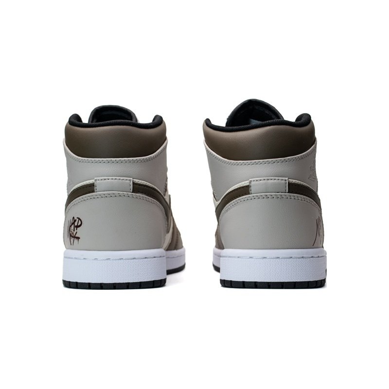 Custom Jordans Shoes Desert Waste Gray Brown - Image 4