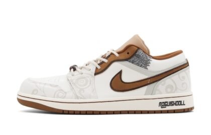 Custom Jordans Shoes Dragon Totem Gray Brown