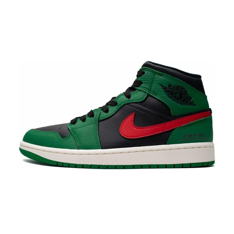 Custom Jordans Shoes Enlightenment Green Black Red