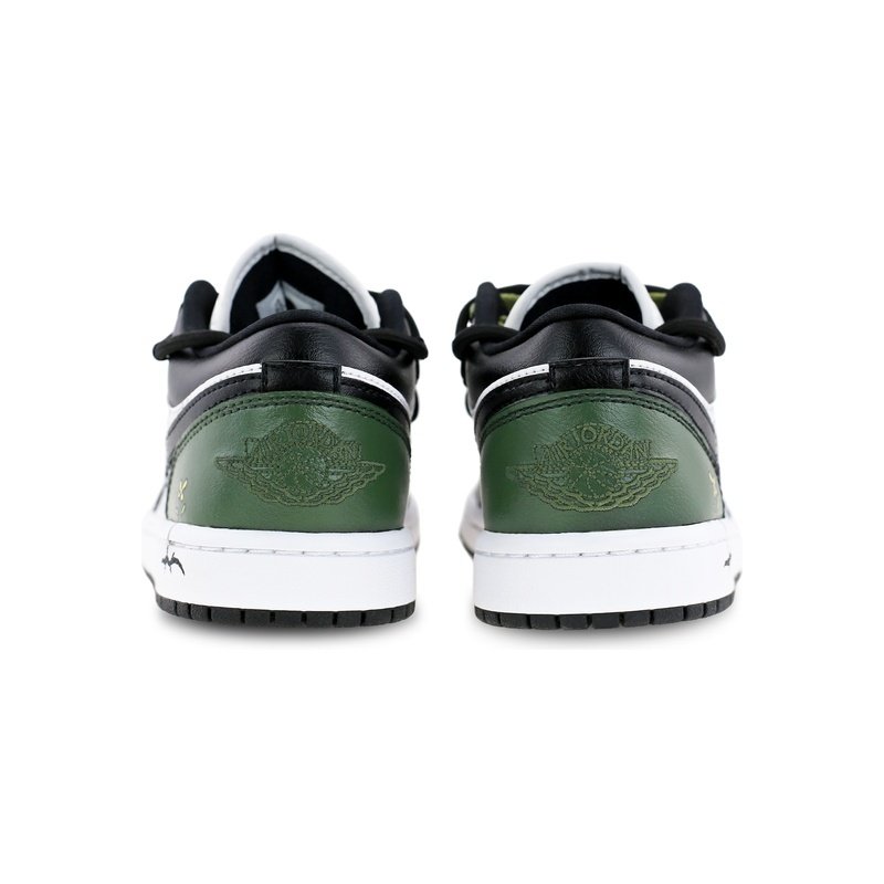 Custom Jordans Shoes Flower Power Green Black - Image 4