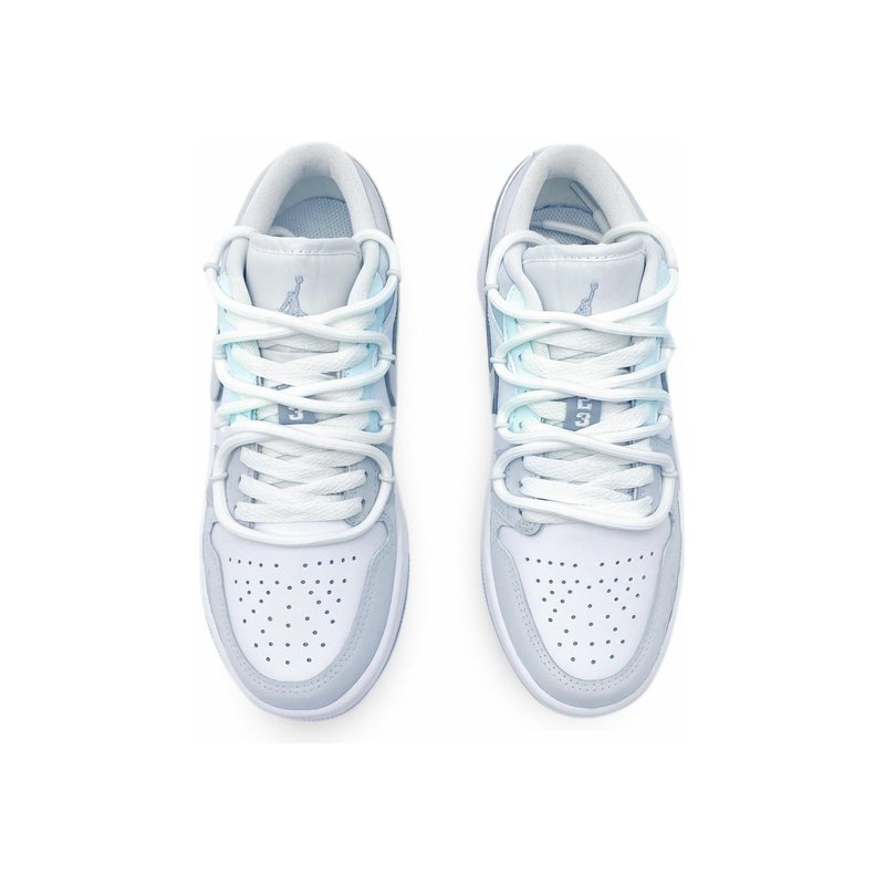 Custom Jordans Shoes Glacier Snake White Grey - Image 4